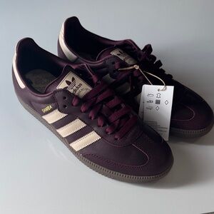 Adidas Samba Burgundy and Beige Men's Sneakers